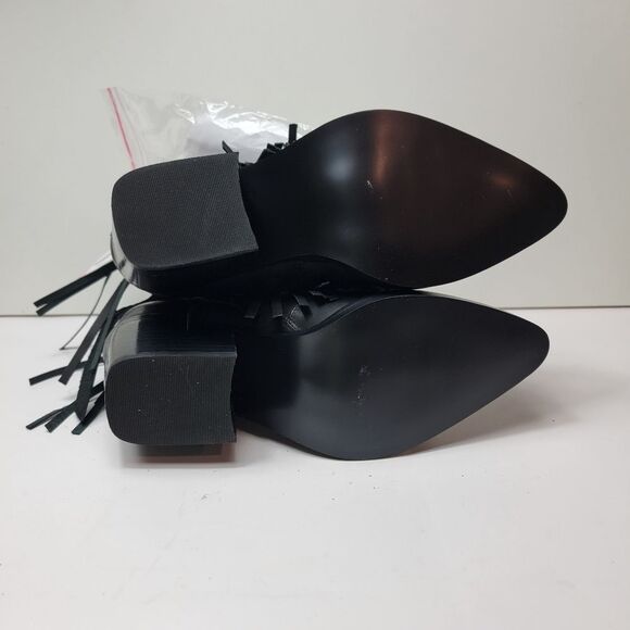 NWT Rebel Wilson 3-in-1 Leather Fringe Moto Ankle Boots 6W - Picture 10 of 12